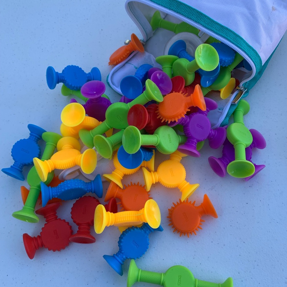 BunMo Silly Suckers Textured Sensory Suction Toy Set (44 piece set)